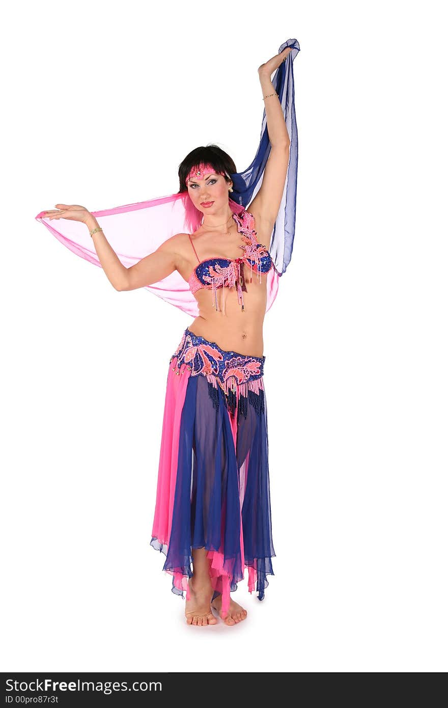 Bellydance woman on a white