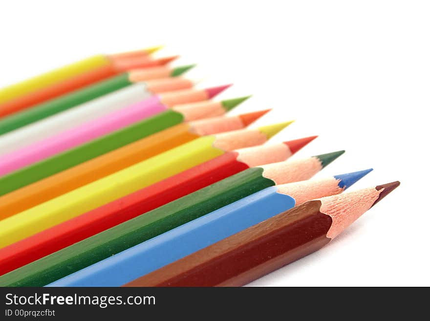 Colorful pencils isolated on white background