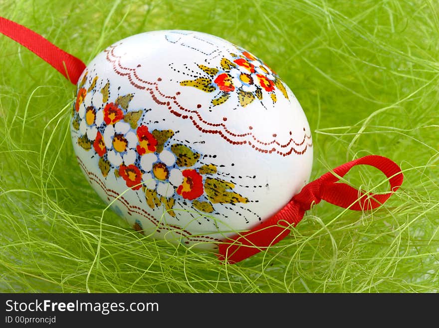 Painted Easter Egg in green