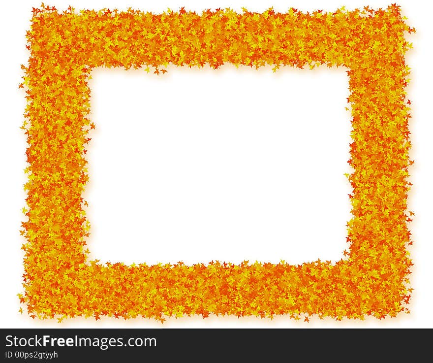 Autumn frame isolated on white background