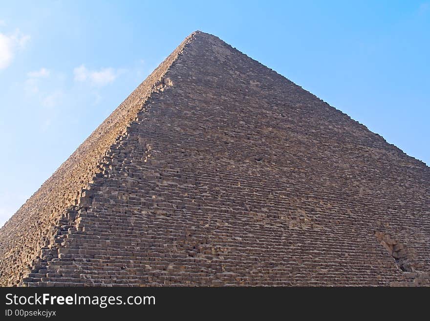 Egyptian pyramid and blue sky