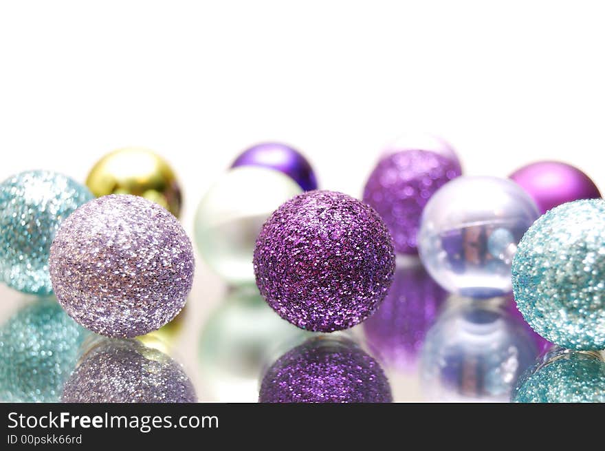 Colorful balls over a white background