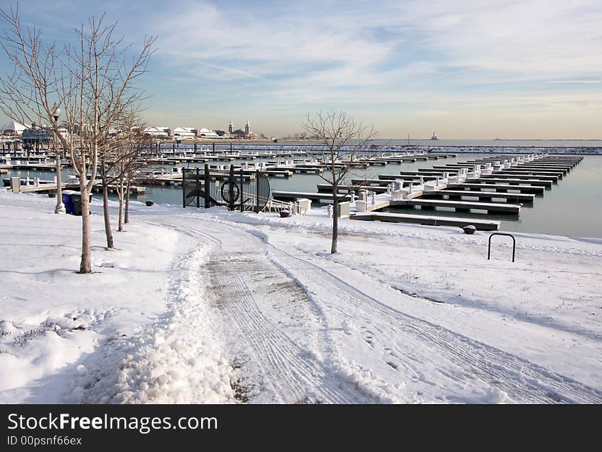 Empty Yacht Harbour on Lake Michigan