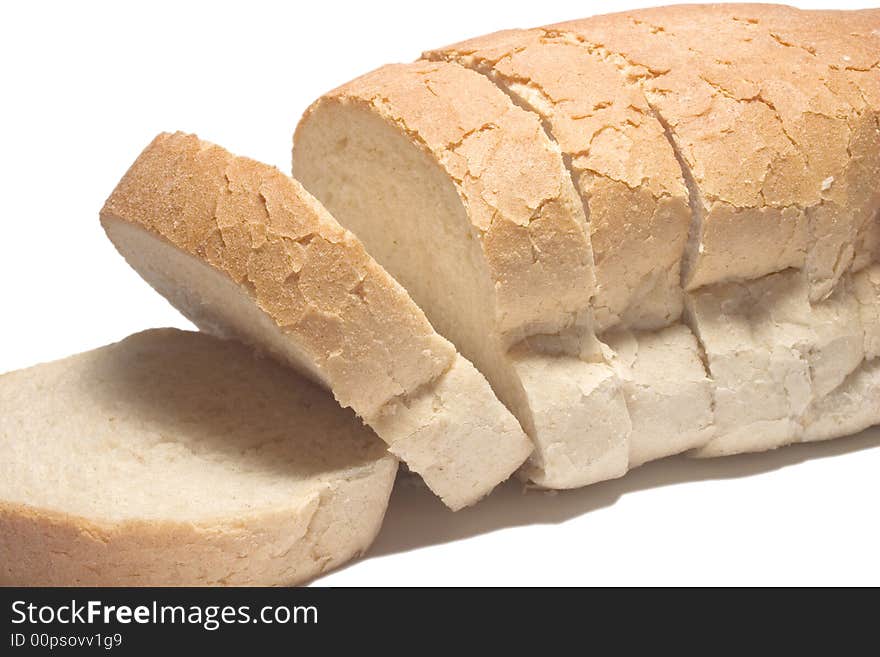 Several pieces of fresh bread