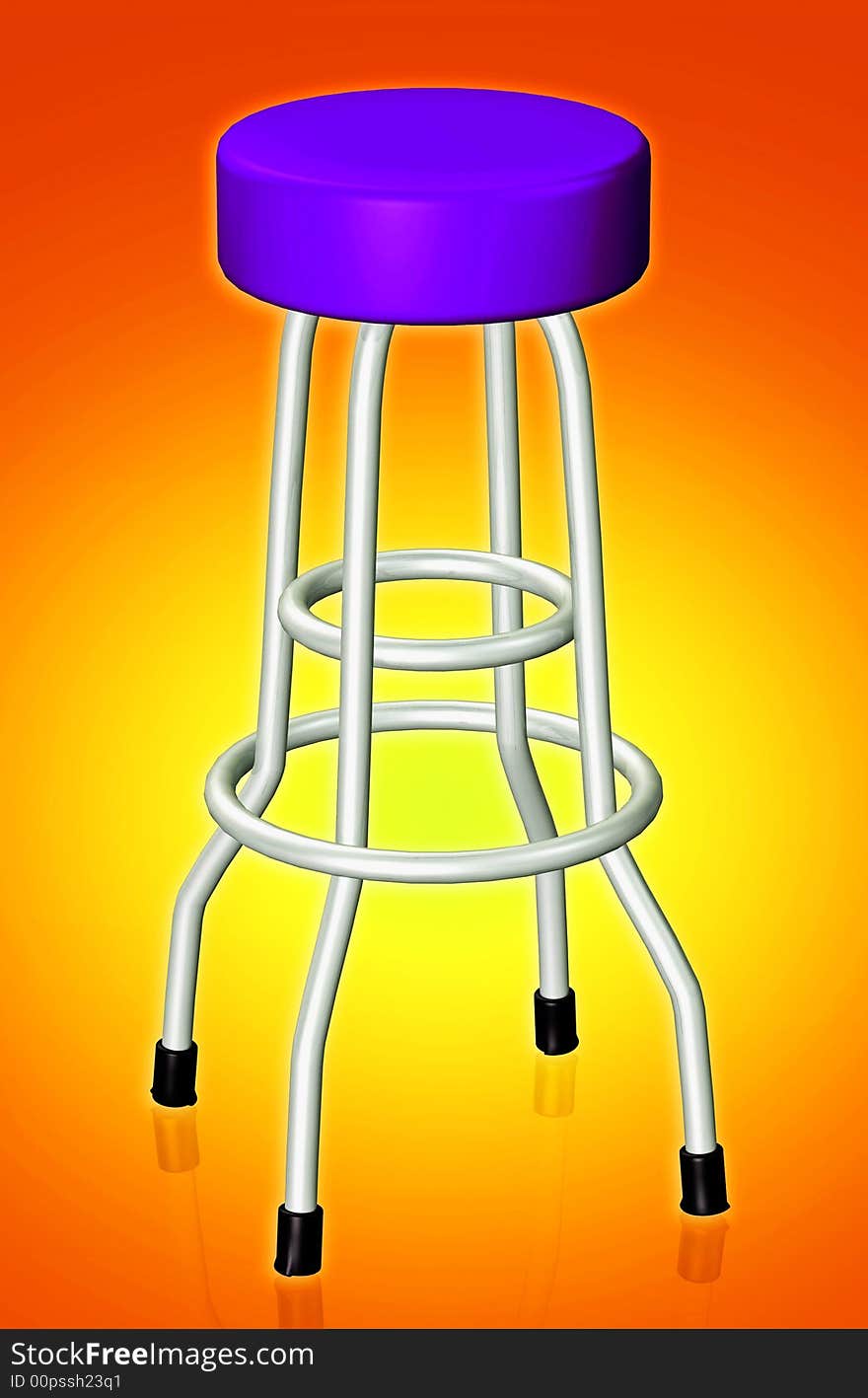 Bar stool 3d concept illustration