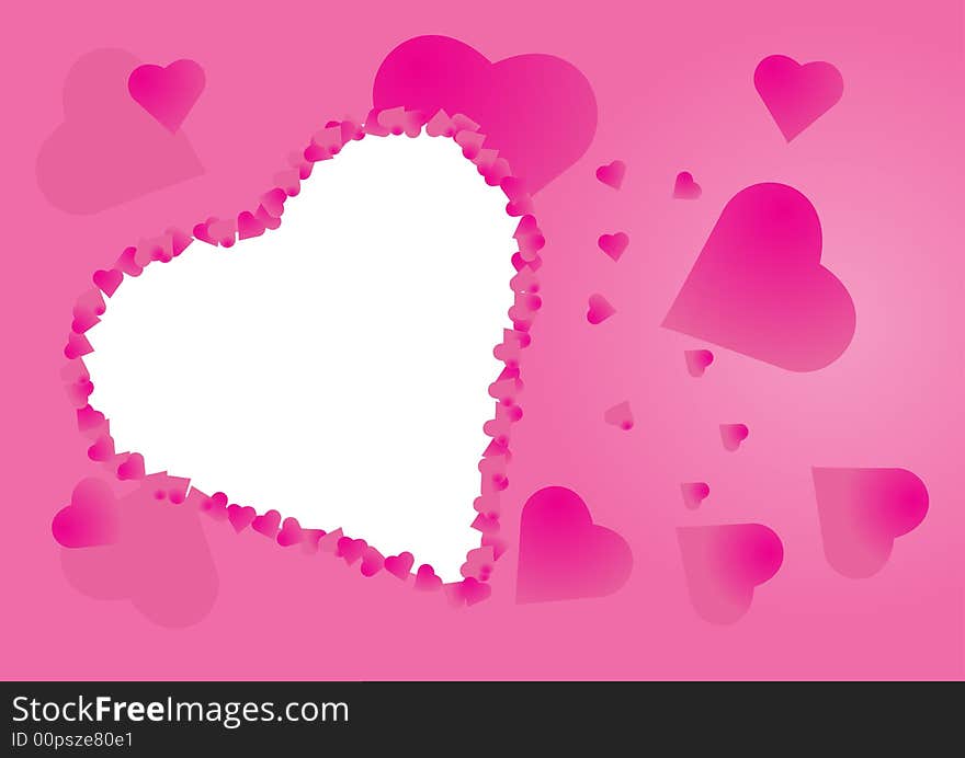 Valentine's day heart shape postcard background. Valentine's day heart shape postcard background