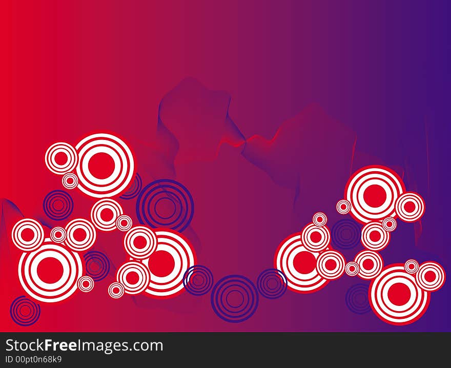 Stylish modern pattern on a red-dark blue background. Stylish modern pattern on a red-dark blue background