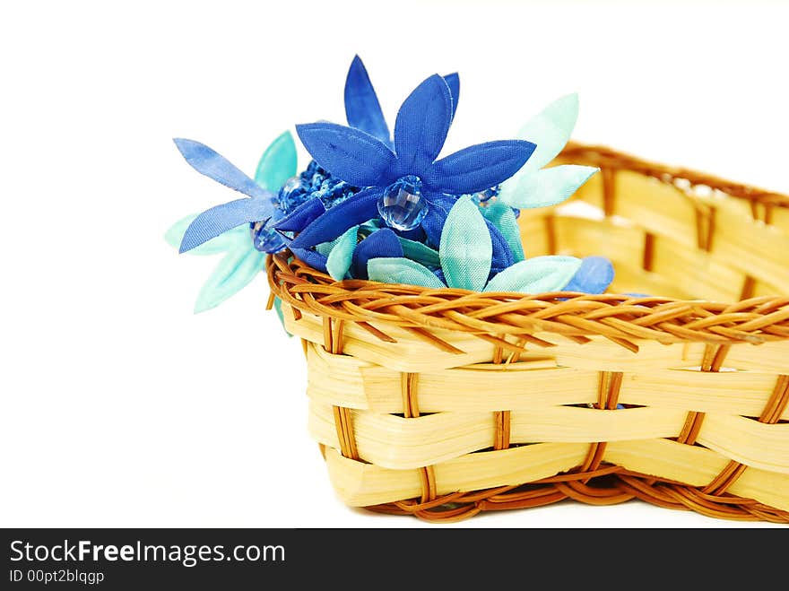 Plastic flower in a basket