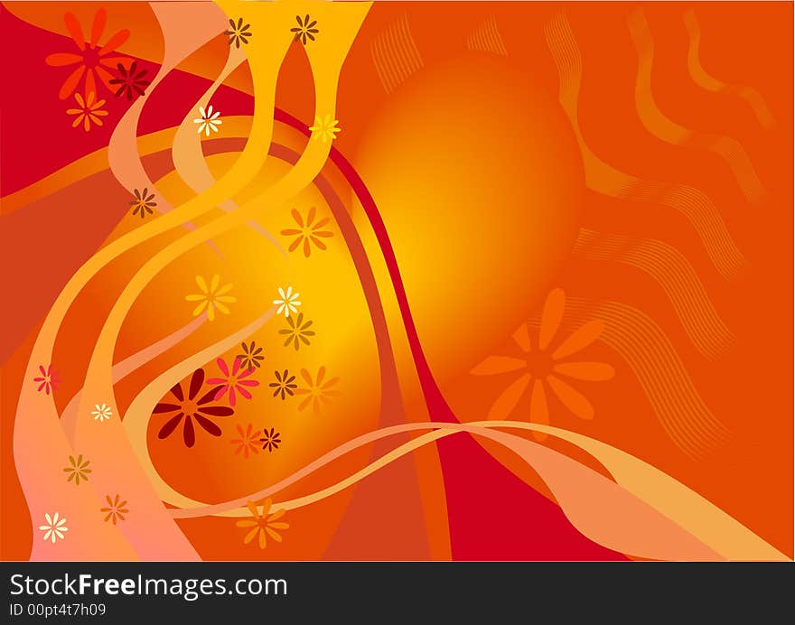 Abstract decoration on orange background. Abstract decoration on orange background