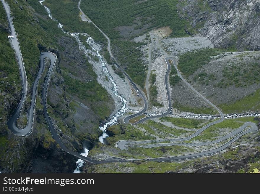 The Troll Road with cars