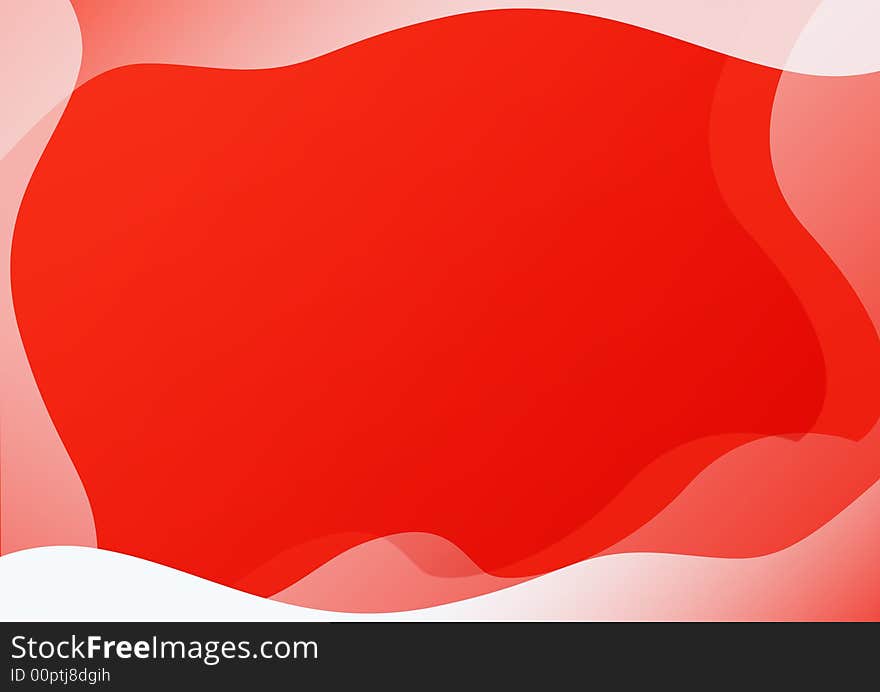 Red Background With An Abstract Frame From Waves