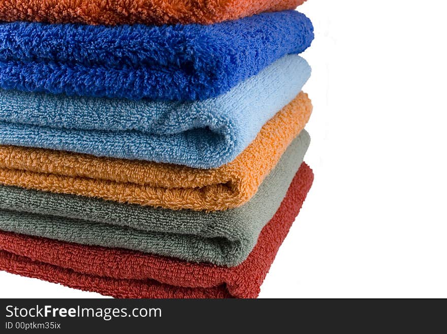 Stack of coloured towels