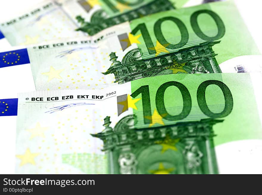 Background with banknotes from Europe