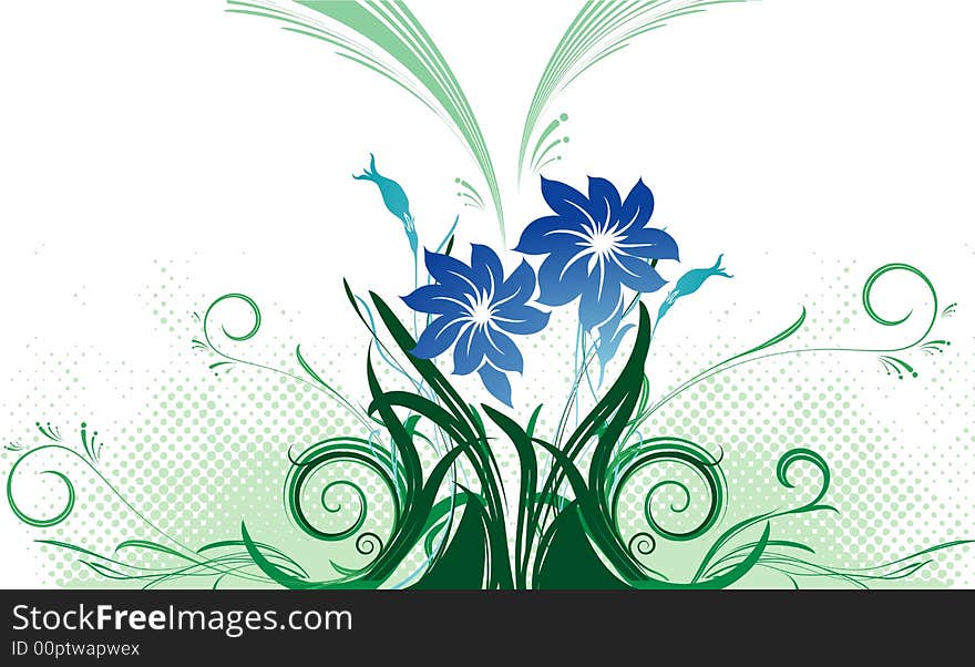 Floral background with illustration drawing