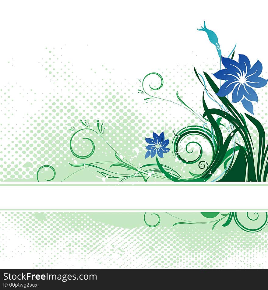 Floral background with illustration drawing