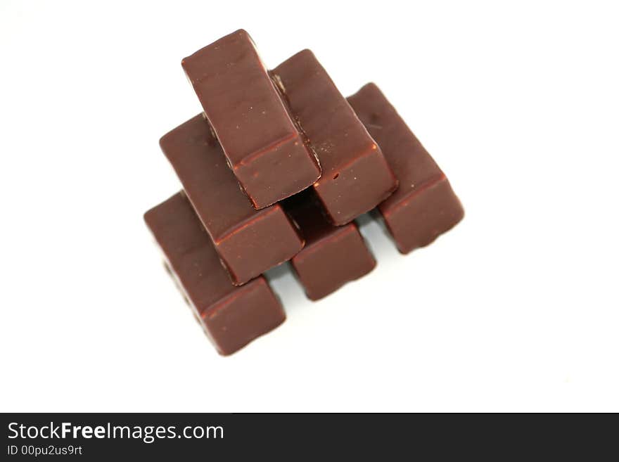 Pyramid of chocolate blocks