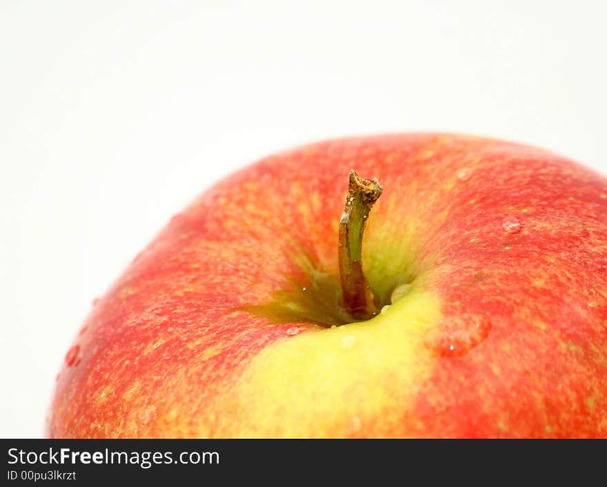 Macro apple shot isolated on white. Macro apple shot isolated on white