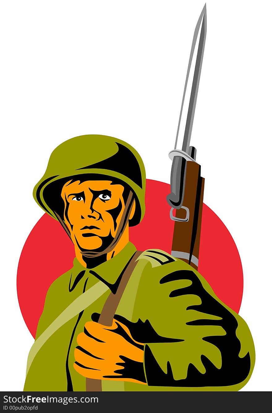 Soldier with bayonet