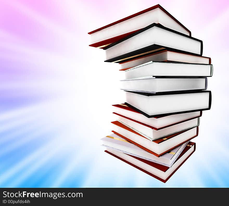 Colored books on background