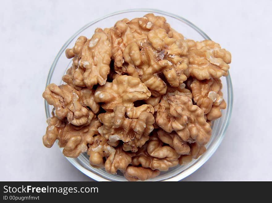 A bowl of walnuts.