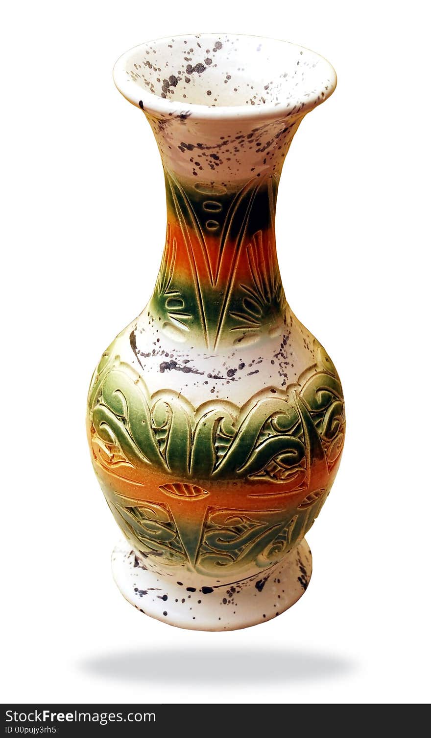 One sarawak vase over white background