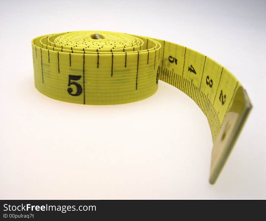 Yellow color measuring meter on  light background