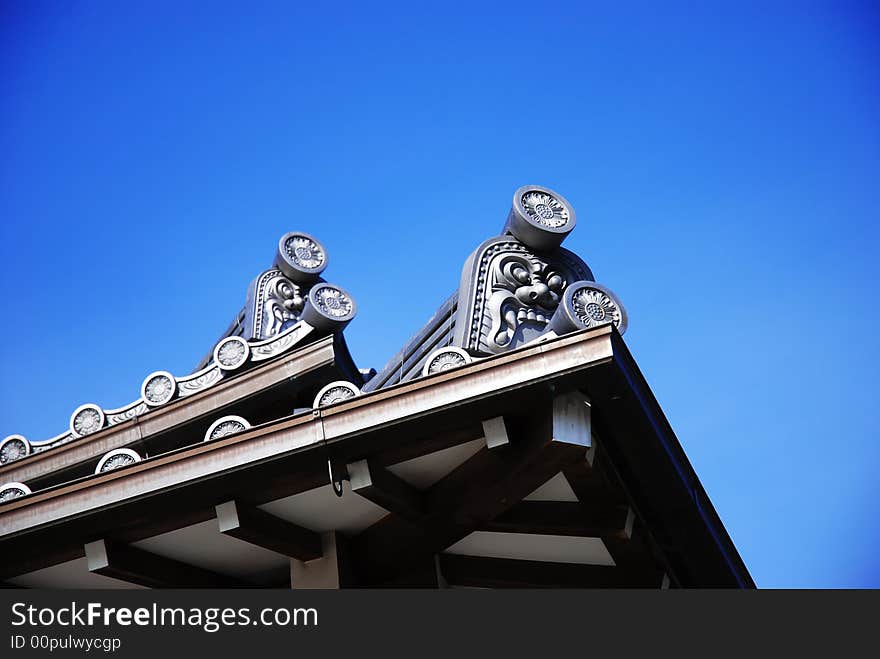 The fragment of roof in temple. The fragment of roof in temple