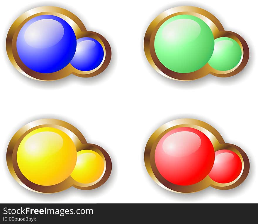 Color glass buttons for WEB