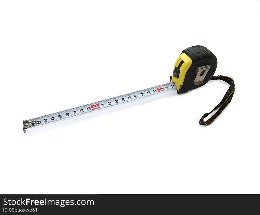 Tape-measure on a white background with isolated path