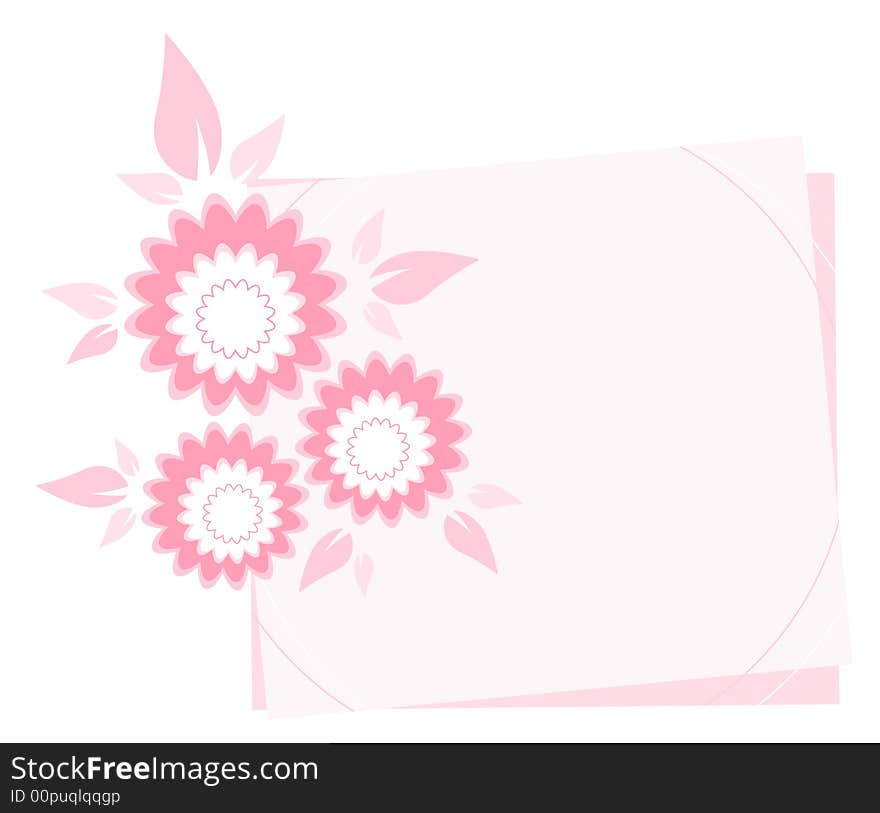 Pastel pink frame with flowers for your text. Pastel pink frame with flowers for your text