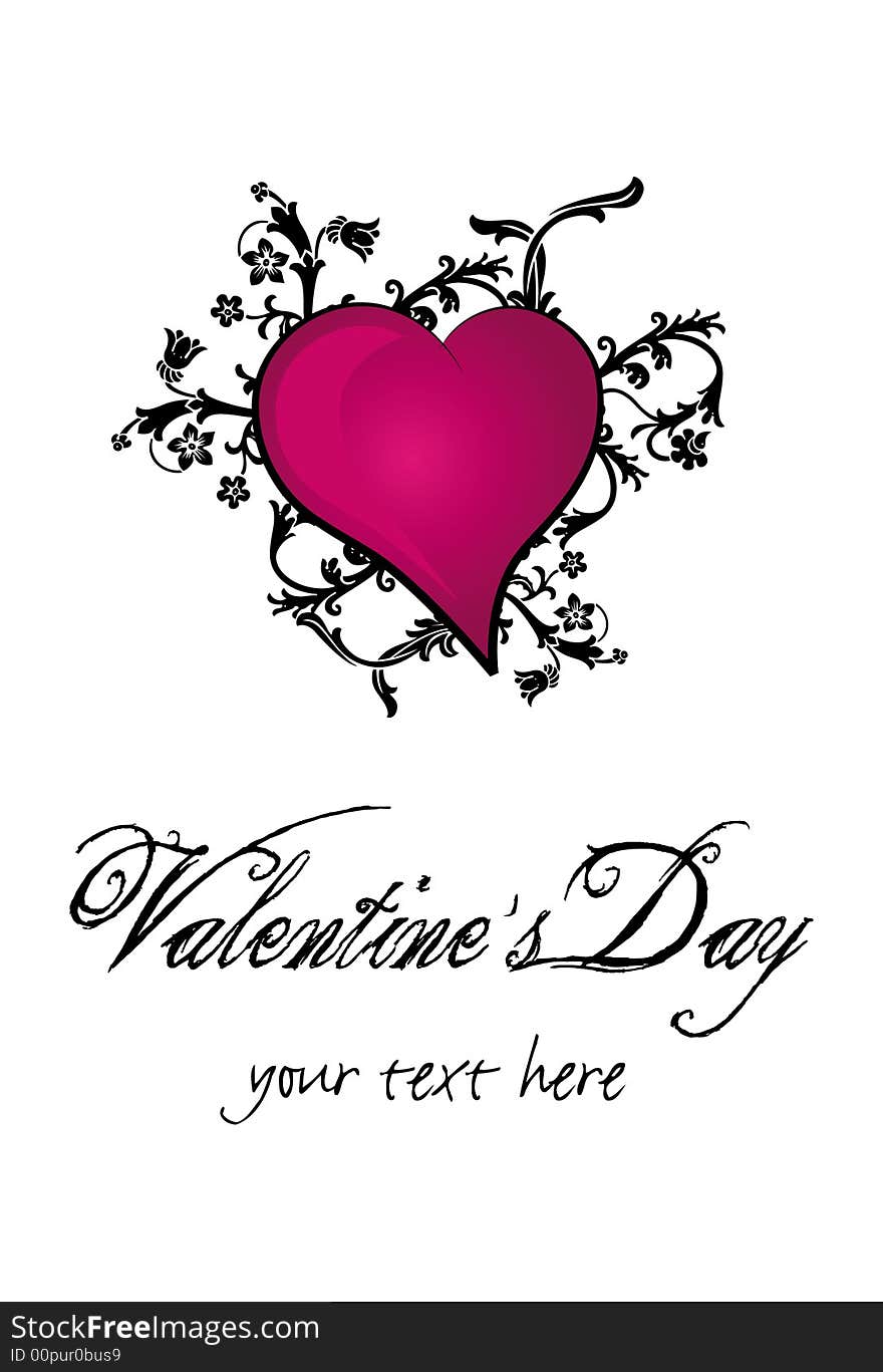 Valentine`s Day Heart Greeting Card