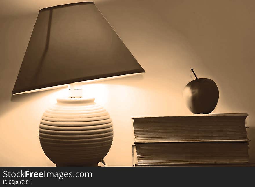 Lamp and books