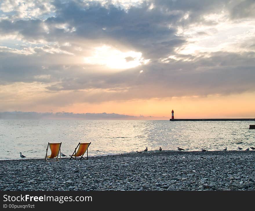 Sunsen On An Beach