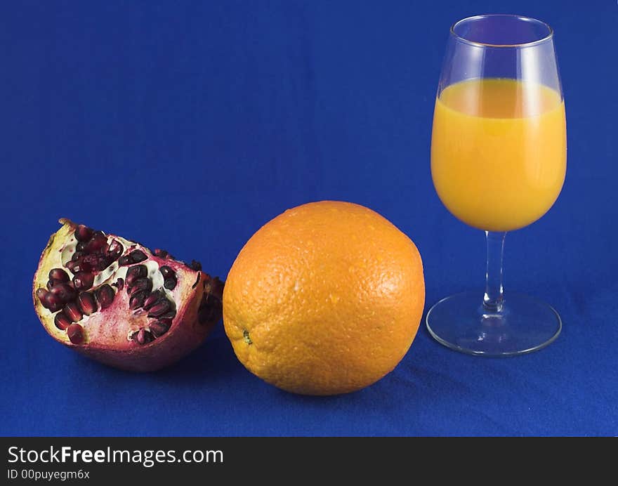 Pomegranate, orange and juice