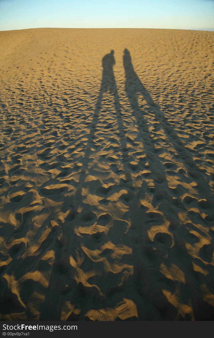 Couple of shadows on the sand