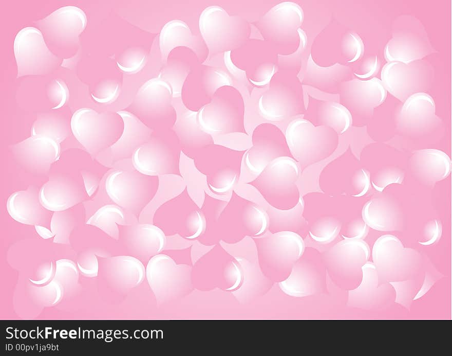 Glowing pink valentine seamless background. Glowing pink valentine seamless background