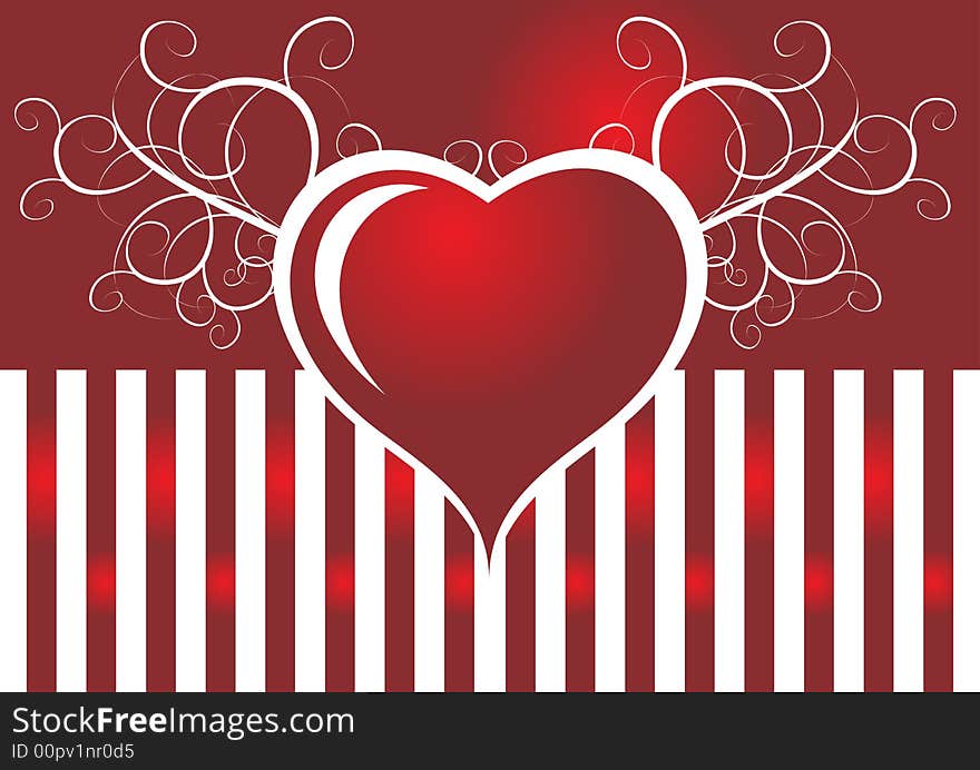 Vintage valentine heart design with stripes. Vintage valentine heart design with stripes