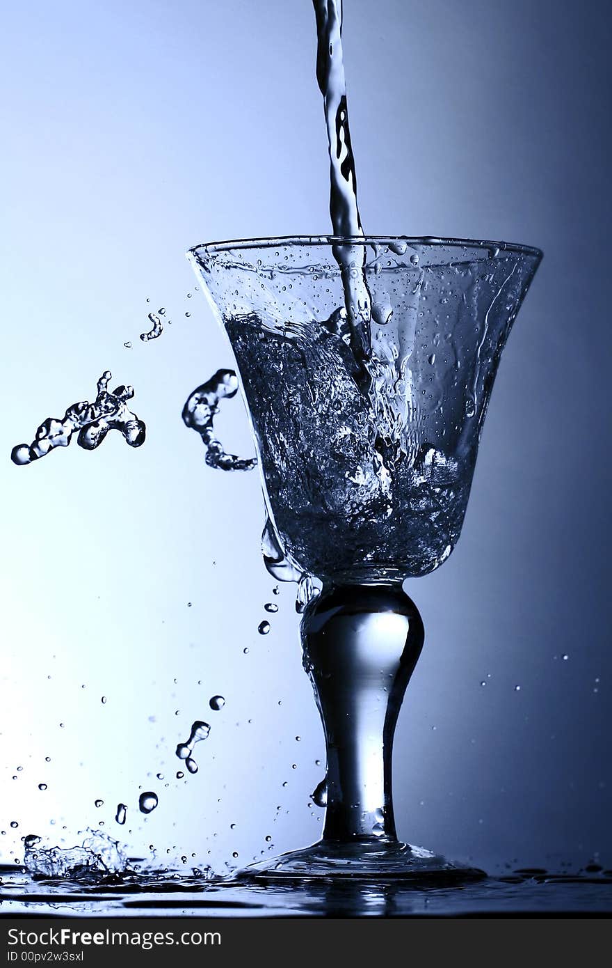 Pouring water in glass