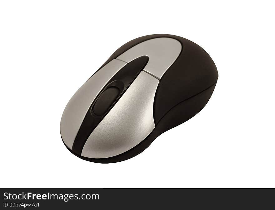 Isolated computer mouse over white background