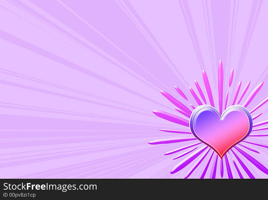 Love message for Valentine's Days heart on violet starbust. Love message for Valentine's Days heart on violet starbust