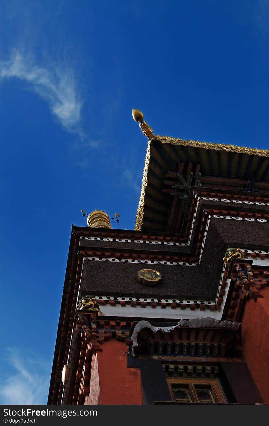 The sky in Tibet Plateau,Tashilhunpo Temple. The sky in Tibet Plateau,Tashilhunpo Temple