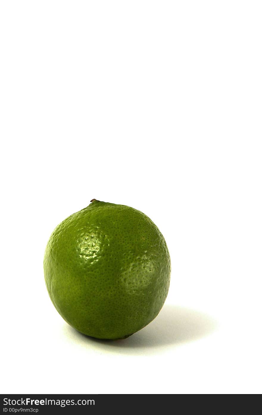 A lime isotaled against a white background