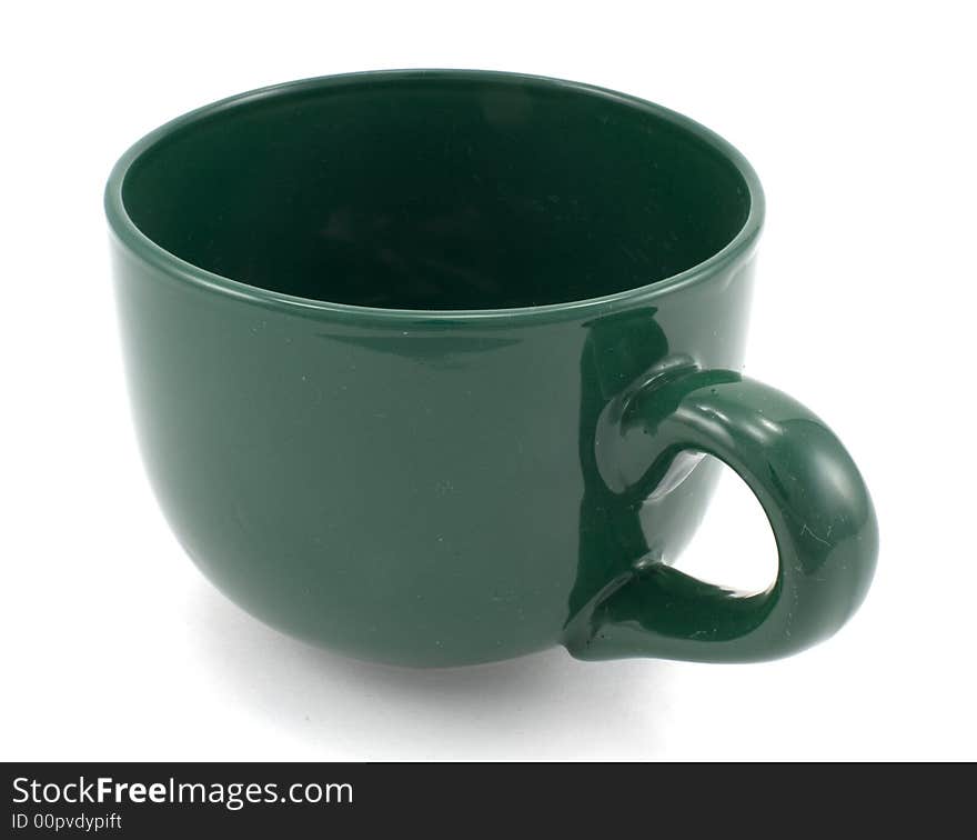 Empty green coffee mug isolated on white background. Empty green coffee mug isolated on white background.