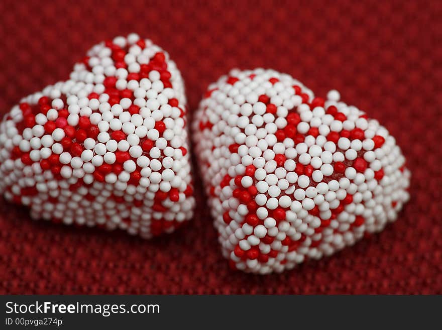 Two Valentine Hearts Candy