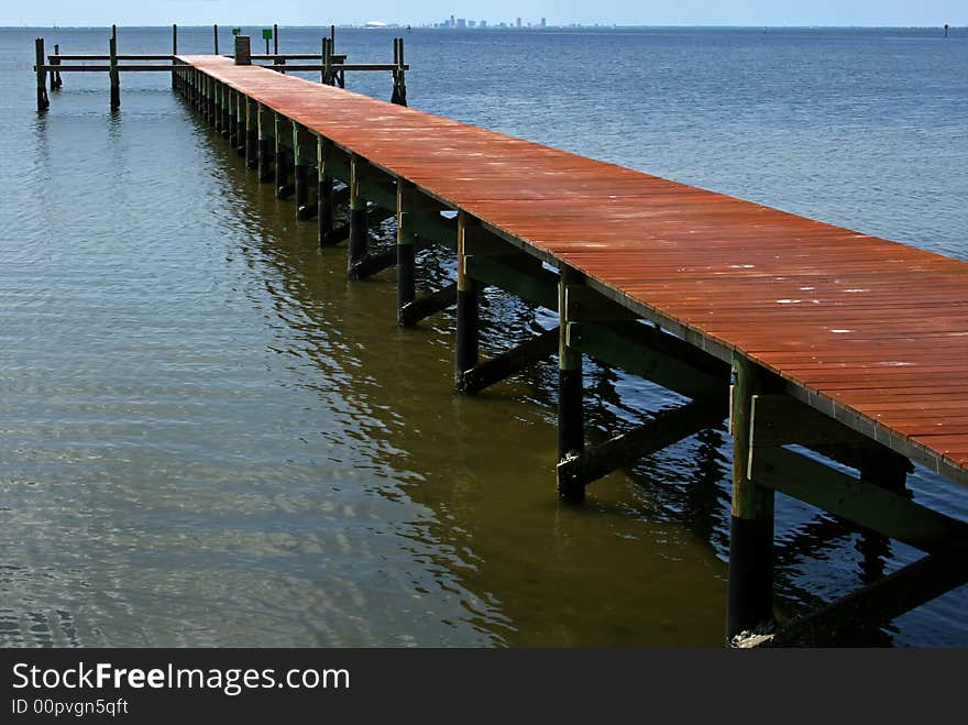 Empty Old Wooden Dock