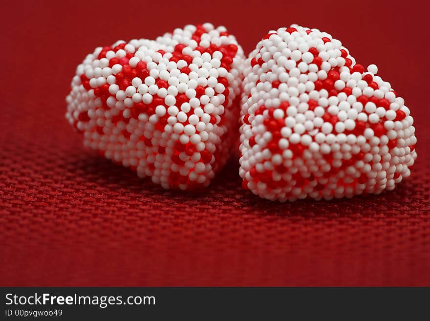 Two Valentine Hearts Candy