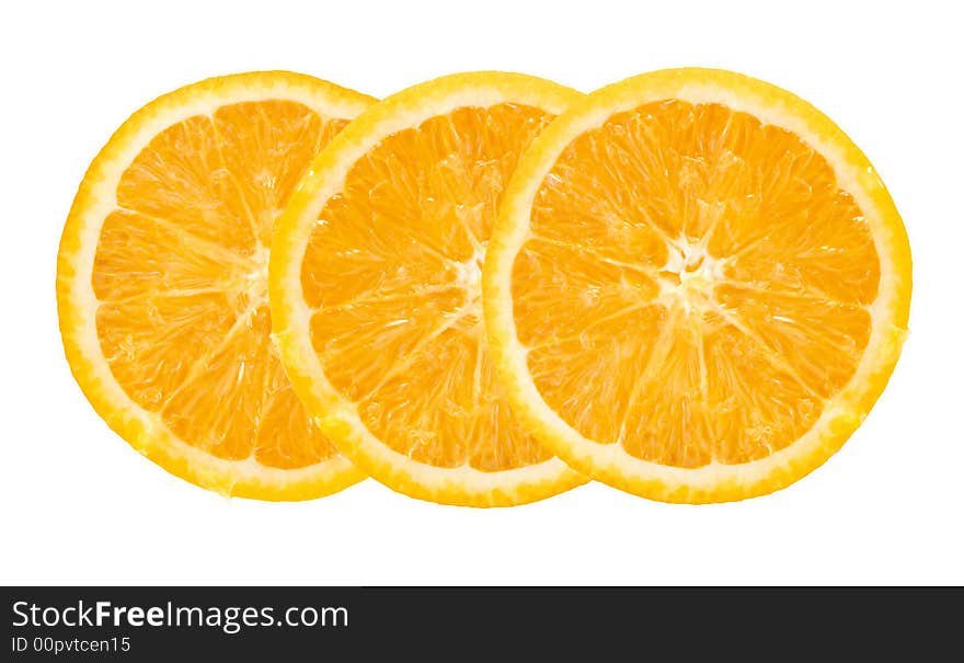 Three orange slices