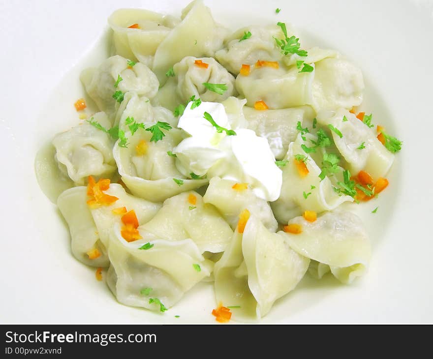 Seasoned russian dumplings