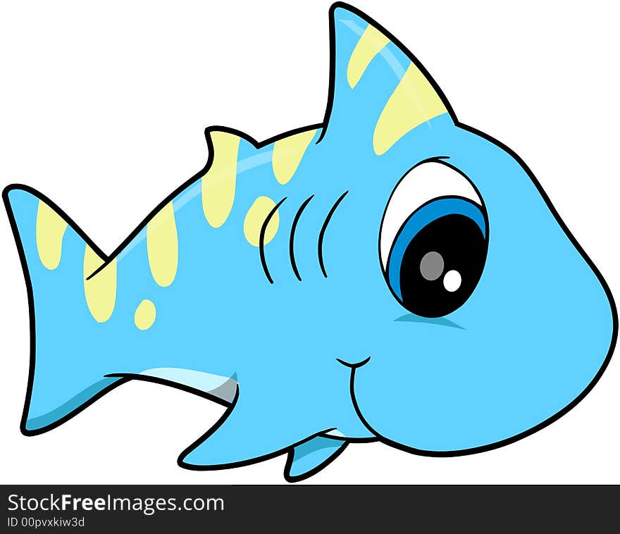 Cute Happy Shark Vector Illustration