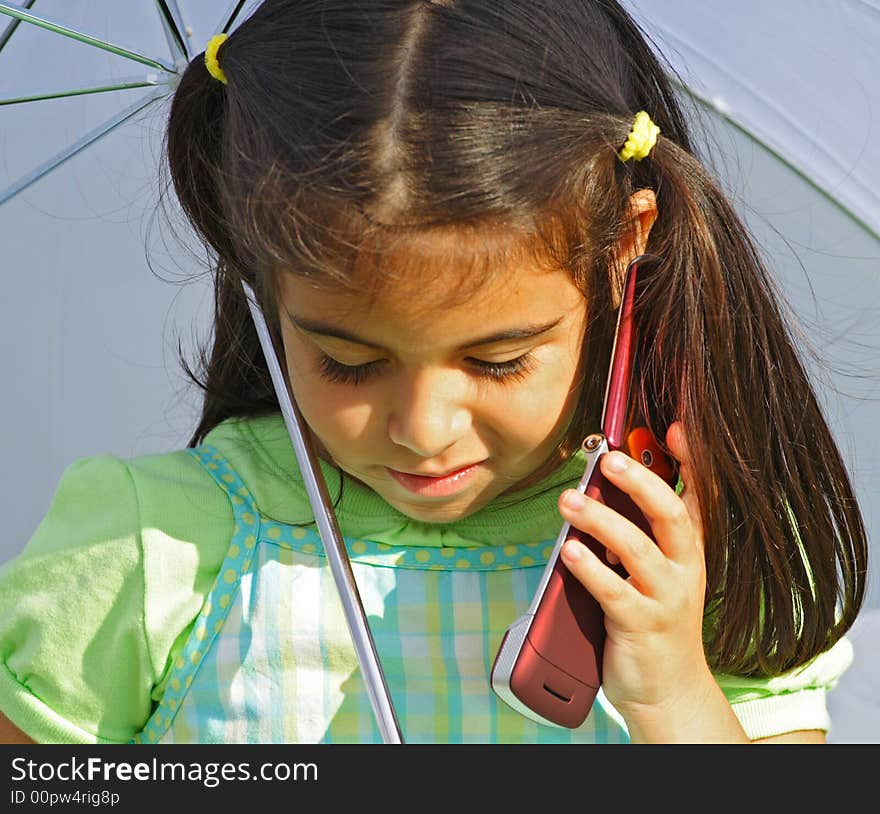 Chat under an umbrella